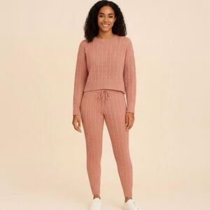 NWT, DUSTY, Stylish Pink Knit Sweater and Pants Set. Size: S - M.
